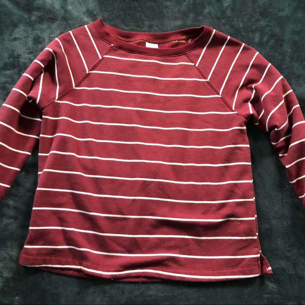 Maroon Striped Sweater. Size: XS. Prices negotiable.